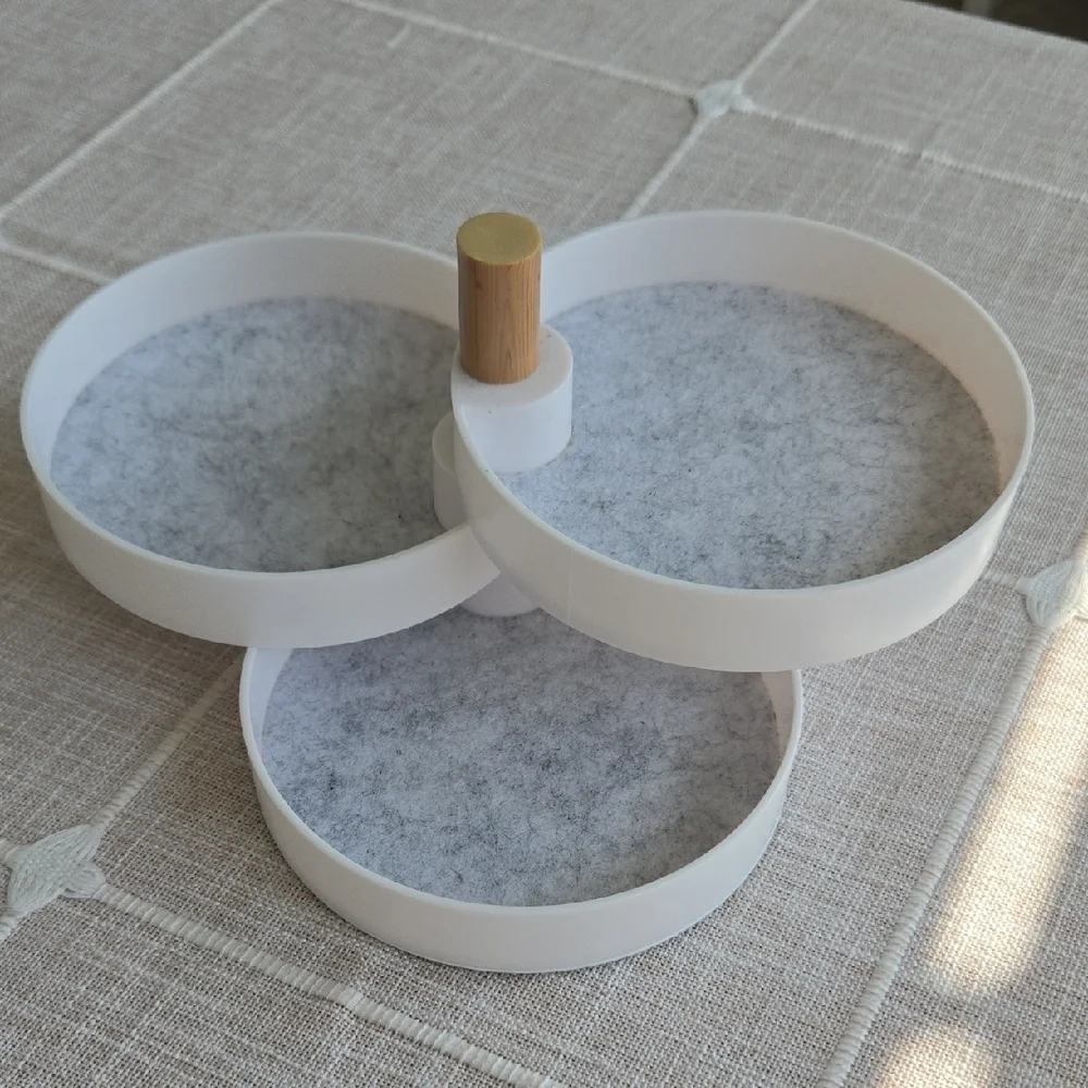White and Gray Tiered Jewlrey Tray